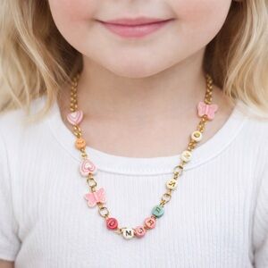 I AM STRONG Colorful Beaded Necklace with Butterflies